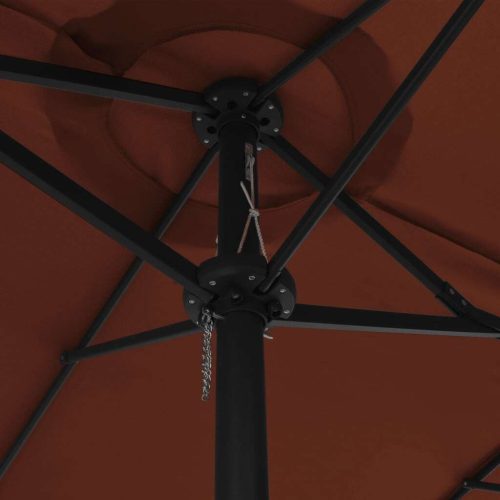 Outdoor Parasol with Aluminium Pole 460×270 cm Terracotta