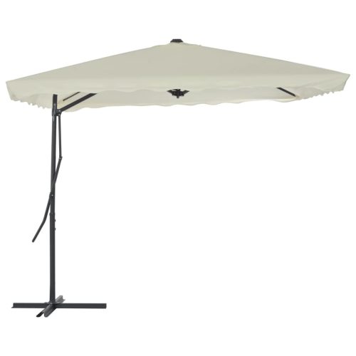 Outdoor Parasol with Steel Pole 250×250 cm Sand