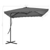 Outdoor Parasol with Steel Pole 250×250 cm Anthracite