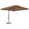 Outdoor Parasol with Steel Pole 250×250 cm Taupe