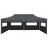 Folding Pop-up Partytent with Sidewalls 3×6 m Anthracite