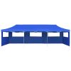 Folding Pop-up Party Tent with 5 Sidewalls 3×9 m Blue
