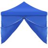 Folding Pop-up Party Tent with 8 Sidewalls 3×9 m Blue