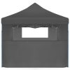 Folding Pop-up Party Tent with 5 Sidewalls 3×9 m Anthracite