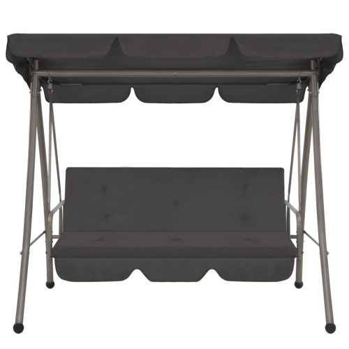 Outdoor Swing Bench with Canopy Anthracite 192x118x175 cm Steel