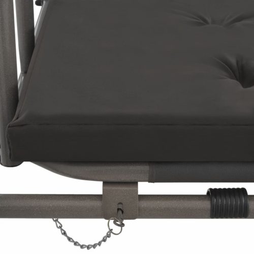 Outdoor Swing Bench with Canopy Anthracite 192x118x175 cm Steel