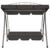Outdoor Convertible Swing Bench with Canopy Anthracite 198x120x205 cm Steel