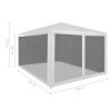 Party Tent with 4 Mesh Sidewalls 4×3 m