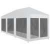 Party Tent with 8 Mesh Sidewalls 9×3 m