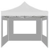 Professional Folding Party Tent with Walls Aluminium 3×3 m White