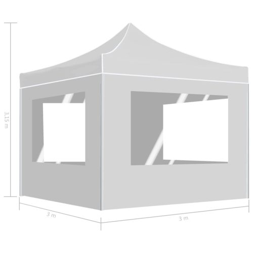 Professional Folding Party Tent with Walls Aluminium 3×3 m White