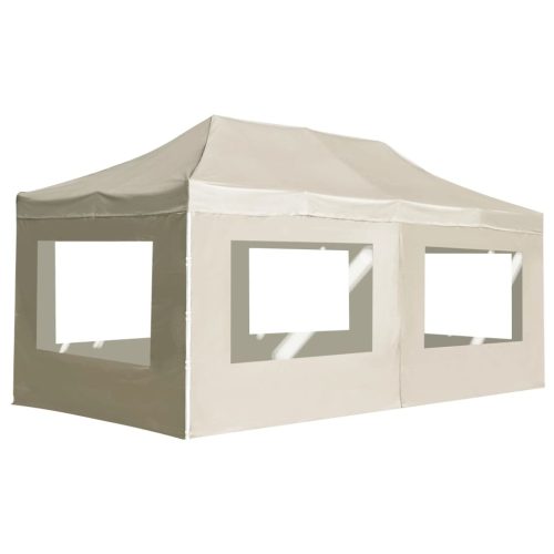 Professional Folding Party Tent with Walls Aluminium 6×3 m Cream