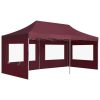 Professional Folding Party Tent with Walls Aluminium 6×3 m Wine Red