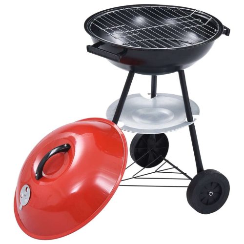 Portable XXL Charcoal Kettle BBQ Grill with Wheels 44 cm