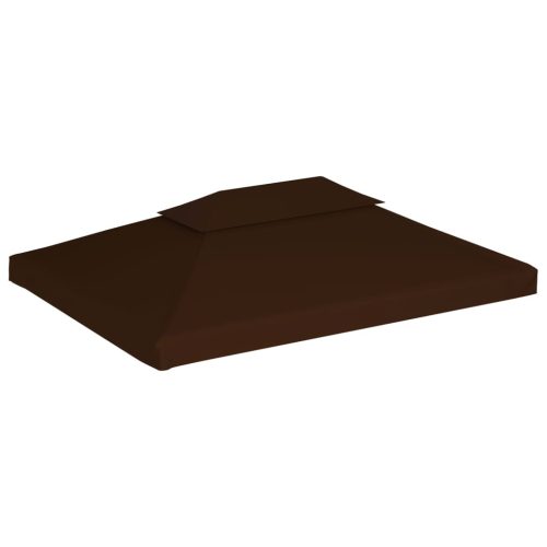 2-Tier Gazebo Top Cover 310 g/m² 4×3 m Brown