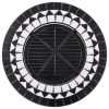 Mosaic Fire Pit Table Black and White 68 cm Ceramic