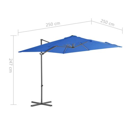 Cantilever Umbrella with Steel Pole Azure Blue 250×250 cm