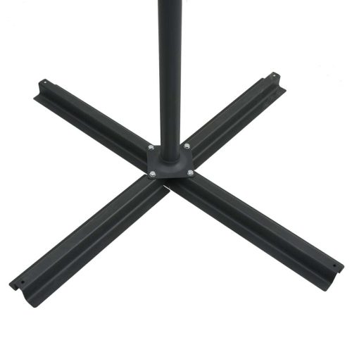Cantilever Umbrella with LED lights and Steel Pole 250×250 cm Black