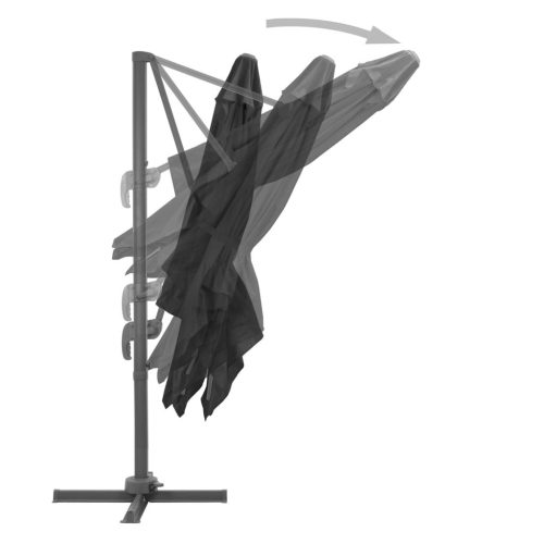 Cantilever Umbrella with Aluminium Pole 3×3 m Black