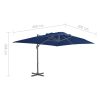 Cantilever Umbrella with Aluminium Pole 4×3 m Azure Blue