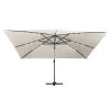 Cantilever Umbrella with LED Lights and Aluminium Pole 400×300 cm Sand