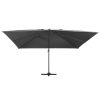 Cantilever Umbrella with LED Lights and Aluminium Pole 400×300 cm Anthracite