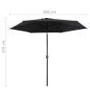 Outdoor Parasol with Metal Pole 300 cm Black