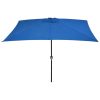 Outdoor Parasol with Metal Pole 300×200 cm Azure