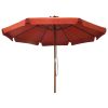 Outdoor Parasol with Wooden Pole 330 cm Terracotta