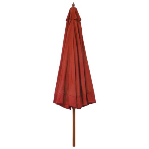 Outdoor Parasol with Wooden Pole 330 cm Terracotta