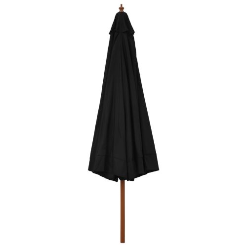 Outdoor Parasol with Wooden Pole 330 cm Black