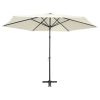 Outdoor Parasol with Steel Pole 300 cm Sand White