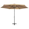Outdoor Parasol with Steel Pole 300 cm Taupe
