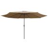 Outdoor Parasol with Metal Pole 400 cm Taupe