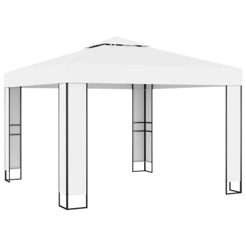 Gazebo with Double Roof 3×3 m White