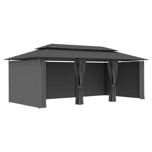 Gazebo with Curtains 600x298x270 cm Anthracite