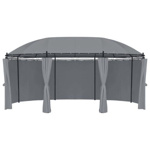Gazebo with Curtains 520x349x255 cm Anthracite