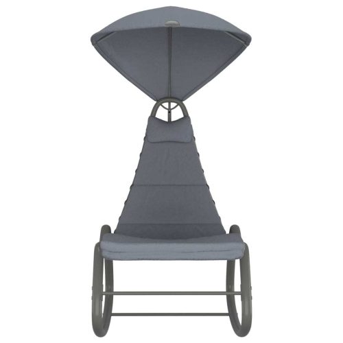 Garden Swing Chair Grey 160x80x195 cm Fabric