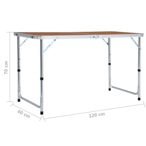 Foldable Camping Table Aluminium 120×60 cm