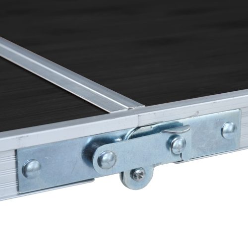 Foldable Camping Table Grey Aluminium 120×60 cm