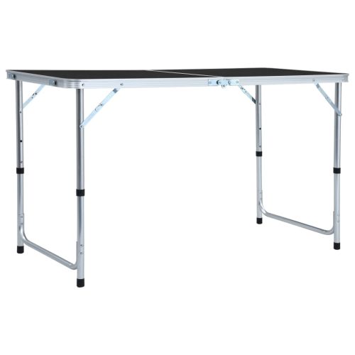Foldable Camping Table Grey Aluminium 120×60 cm