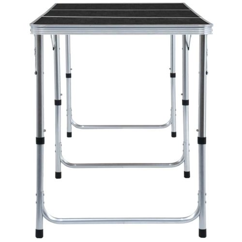 Foldable Camping Table Grey Aluminium 180×60 cm