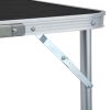 Foldable Camping Table Grey Aluminium 180×60 cm