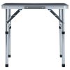 Folding Camping Table Grey Aluminium 60×45 cm