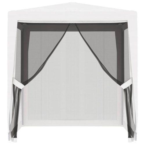 Party Tent with 4 Mesh Sidewalls 2×2 m White