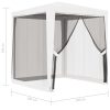 Party Tent with 4 Mesh Sidewalls 2×2 m White