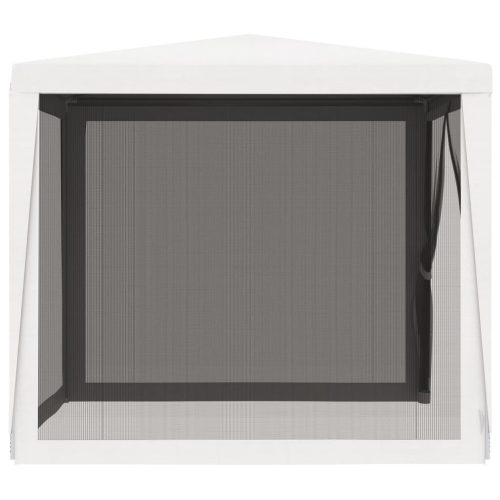 Party Tent with 4 Mesh Sidewalls 2.5×2.5 m White