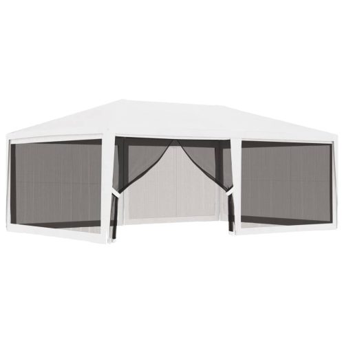 Party Tent with 4 Mesh Sidewalls 4×6 m White