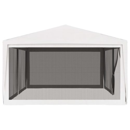 Party Tent with 4 Mesh Sidewalls 4×6 m White