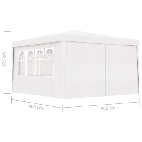 Professional Party Tent with Side Walls 4×4 m White 90 g/m²
